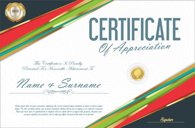 Certificate retro design template 19 vector