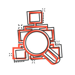 hierarchy diagram icon in comic style structure vector image