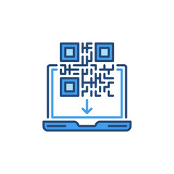 Laptop and qr code concept colored icon vector