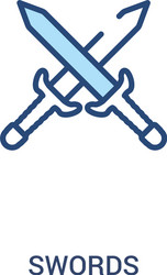 swords concept 2 colored icon simple line element vector image