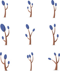 tree set style various of flat vector image