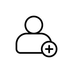 add a new user icon set account plus member vector image
