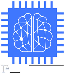 blue circuit-style brain design representing vector image
