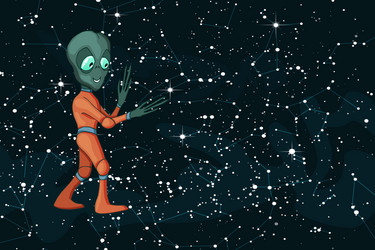 cartoon image funny alien positive vector