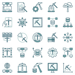 data mining technology colored concept vector image