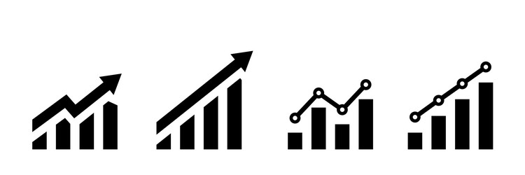 growing graph icon isolated element char vector image