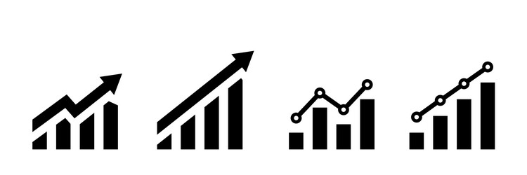 growing graph icon isolated element char vector