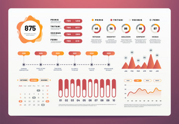 infographics dashboard modern ui with statistics vector image