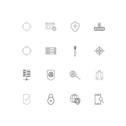 internet security simple linear icons set vector image
