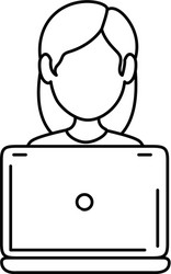 laptop computer with user vector image
