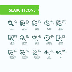 set of fine line icons vector image