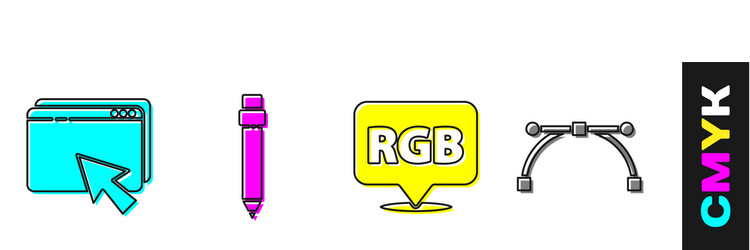set web design and development pencil with eraser vector image