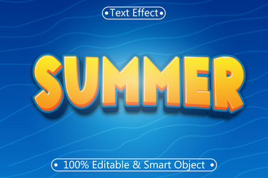 summer editable text effect 3 dimension emboss vector image