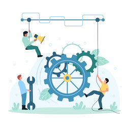 teamwork organization automation technology tiny vector