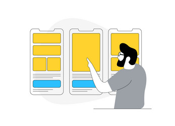 ux research process mobile app development vector image