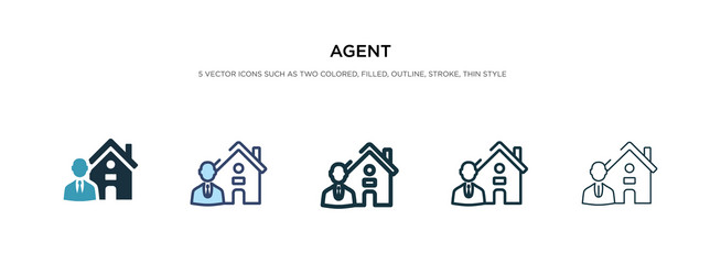 agent icon in different style two colored vector image