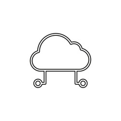 hosting cloud icon computing technology vector image