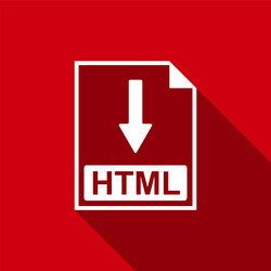 html file document icon download button vector image