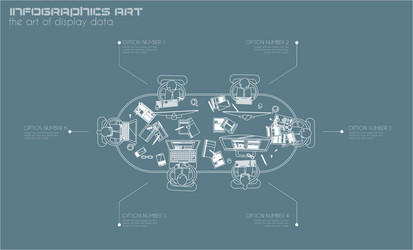 infographic teamwork and brainstorming with flat vector