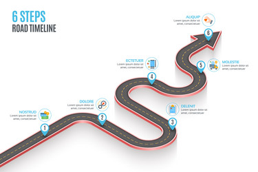 isometric navigation map infographic 6 steps vector image