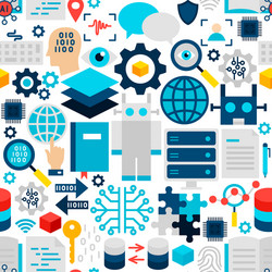 robotics seamless pattern vector image