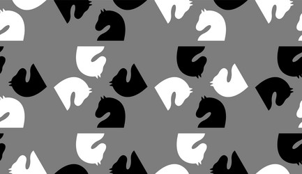 seamless pattern with chess knight endless vector image