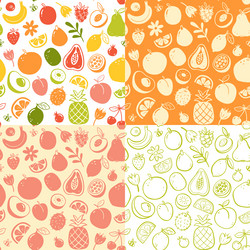 Spring Fruit Pattern Collection vector image
