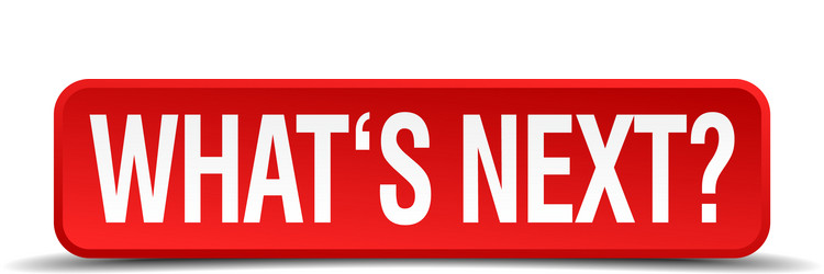 whats next red 3d square button isolated on white vector image
