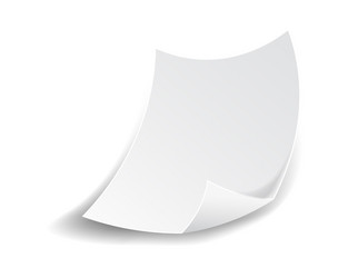 white paper sheet with curved flipped corner vector