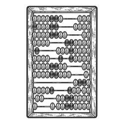 Abacus mechanical device sketch scratch board vector