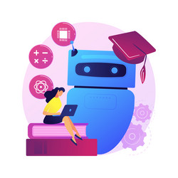 chatbot self learning abstract concept vector image