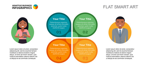 cycle chart slide template vector image