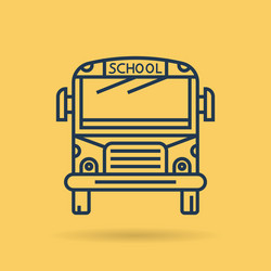 isolated linear icon - school bus front view vector