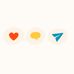 like comment and repost stickers for a social vector image