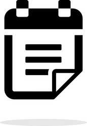 notepad with text icon on white background vector image