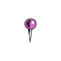 pushpin needle pointer hand drawn in sketch style vector image