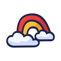 rainbow and clouds on a white background object vector image