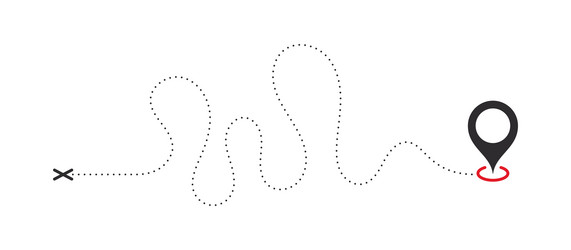 Route Pointer Dotted Path vector image