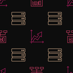 set line data analysis server and financial vector image