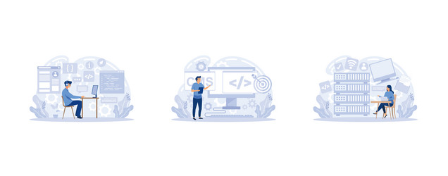 website development web design programming vector image