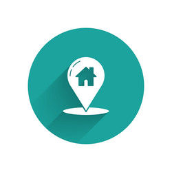 white map pointer with house icon isolated vector image