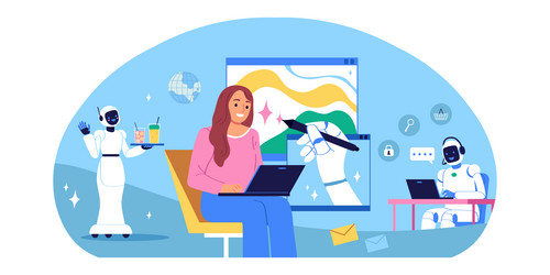 AI Robot Assistant Technology vector image