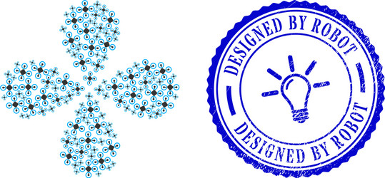 designed robot scratched seal and airdrone vector image
