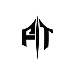 Ft logo monogram hexagon shape with triangle Vector Image