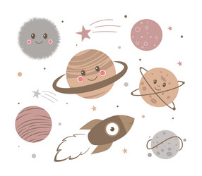 funny planet characters vector image