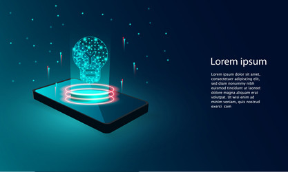 lamp bulb on virtual interface technology vector image