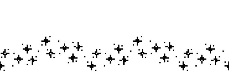 pixel sparkling stars seamless border vector image