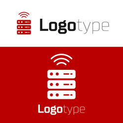 red smart server data web hosting icon isolated vector image