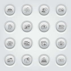 Security and protection icons set button design vector