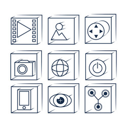virtual reality game with futuristic technology vector image